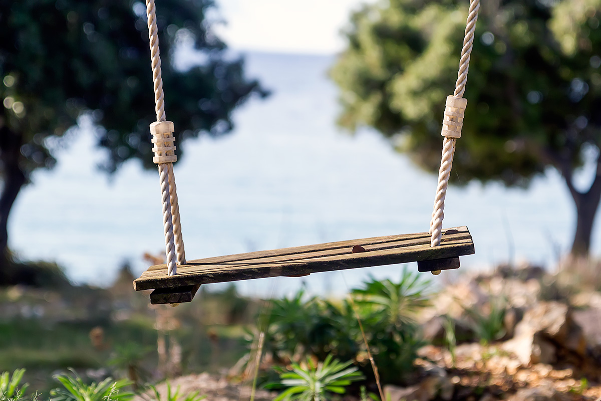 The swing in the bay on island Pag, Croatia