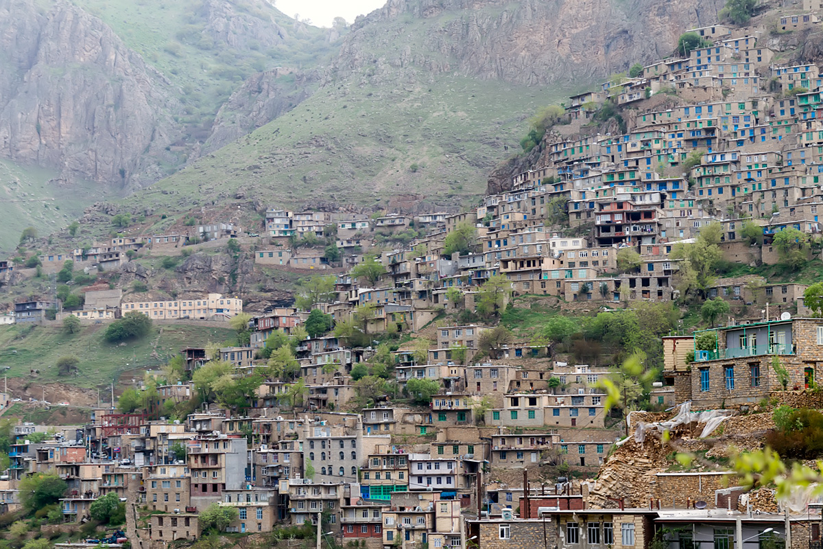 The village of Hawraman-al-Takht, the largest and one of the most beautiful villages of the valley, where the roof of one house is the garden of the house above it.
