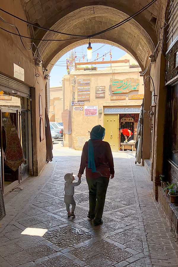 Strolling the covered streets of Yazd. The shade was quite welcome, it was way over 30 deg Celsius.