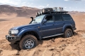 Even with wet sand and a firm crust to drive on you can have some fun in the desert. All it takes is a little too much  wantonness and a brief moment of misjudgement. Then the crust is pierced and the vehicle sinks through to the soft sand.